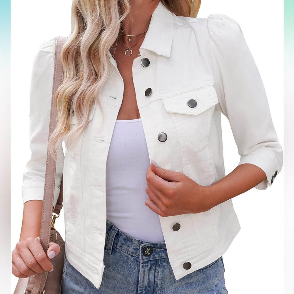LN Women's White Denim Jacket
